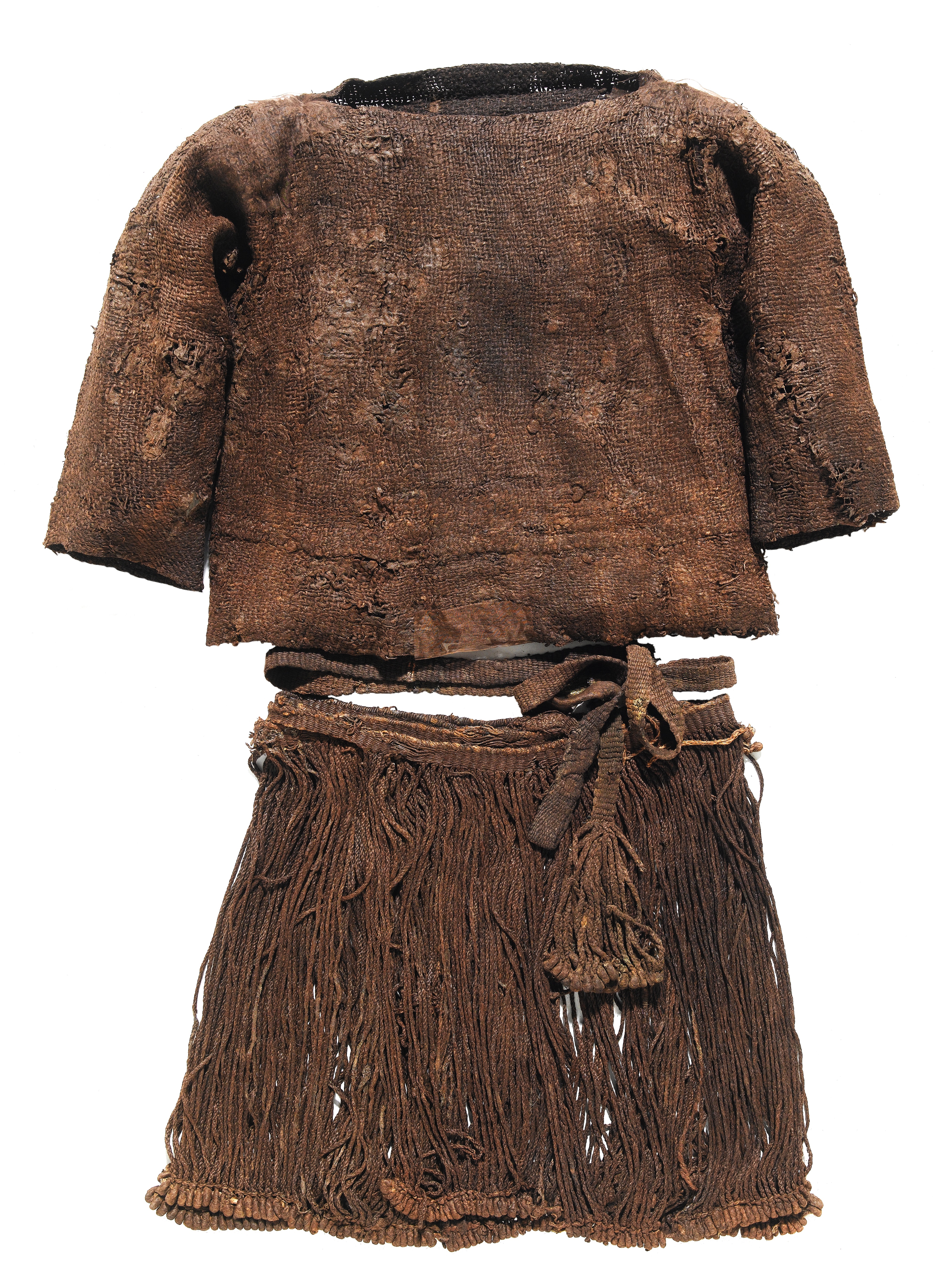 The woollen top and corded skirt the Egtved Girl was buried in. The woollen top and corded skirt the Egtved Girl was buried in.